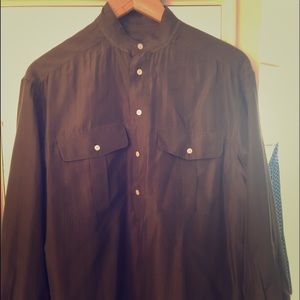 Polo Ralph Lauren olive green silk shirt